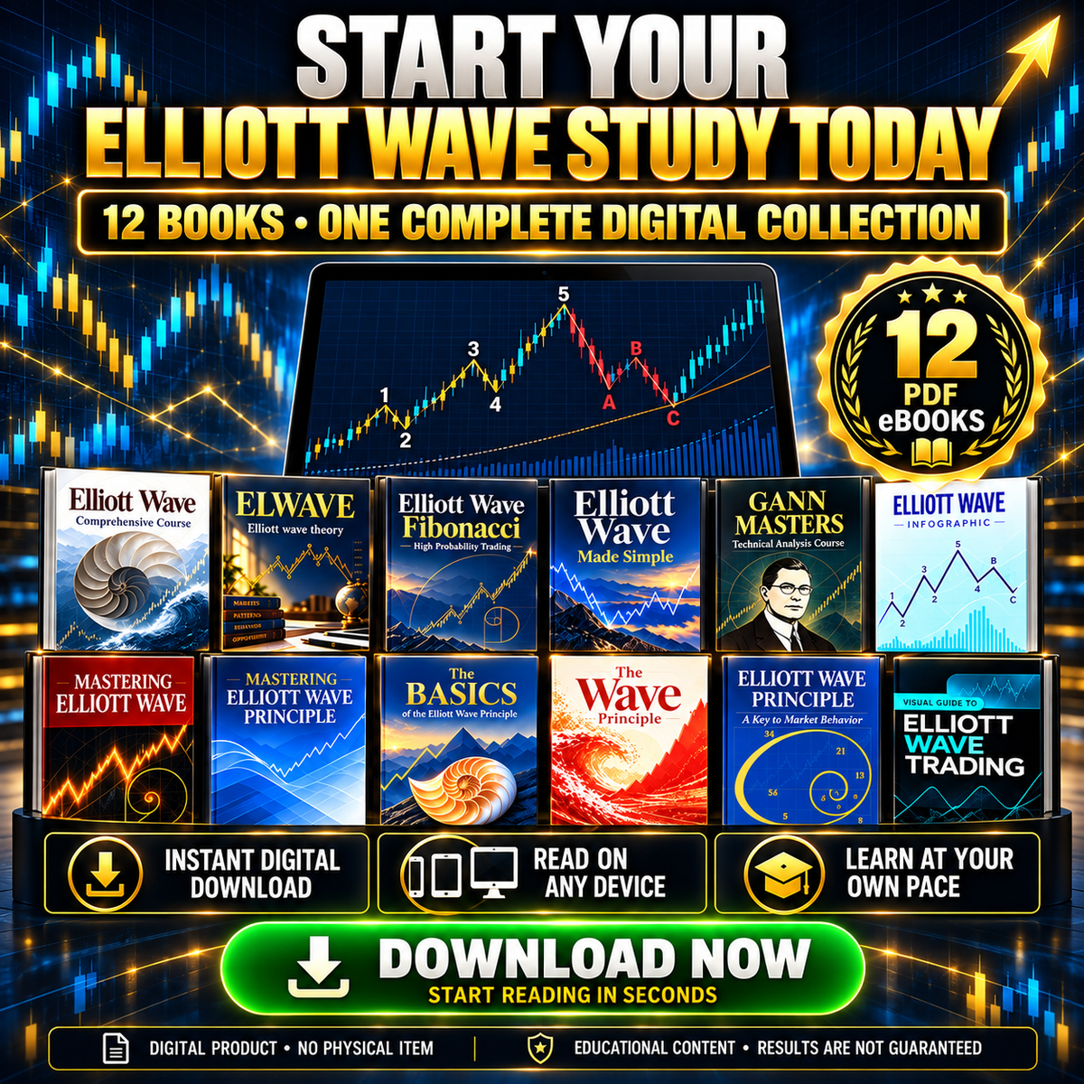 12 PDF Bundle of Mastering of Elliott Wave Set - PDF | the7finds