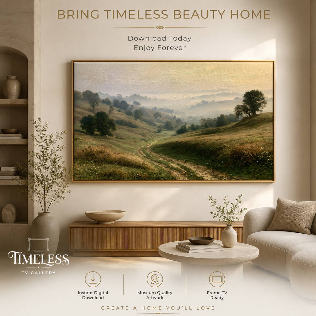 Misty Valley at Dawn | Samsung Frame TV Art | Digital Download