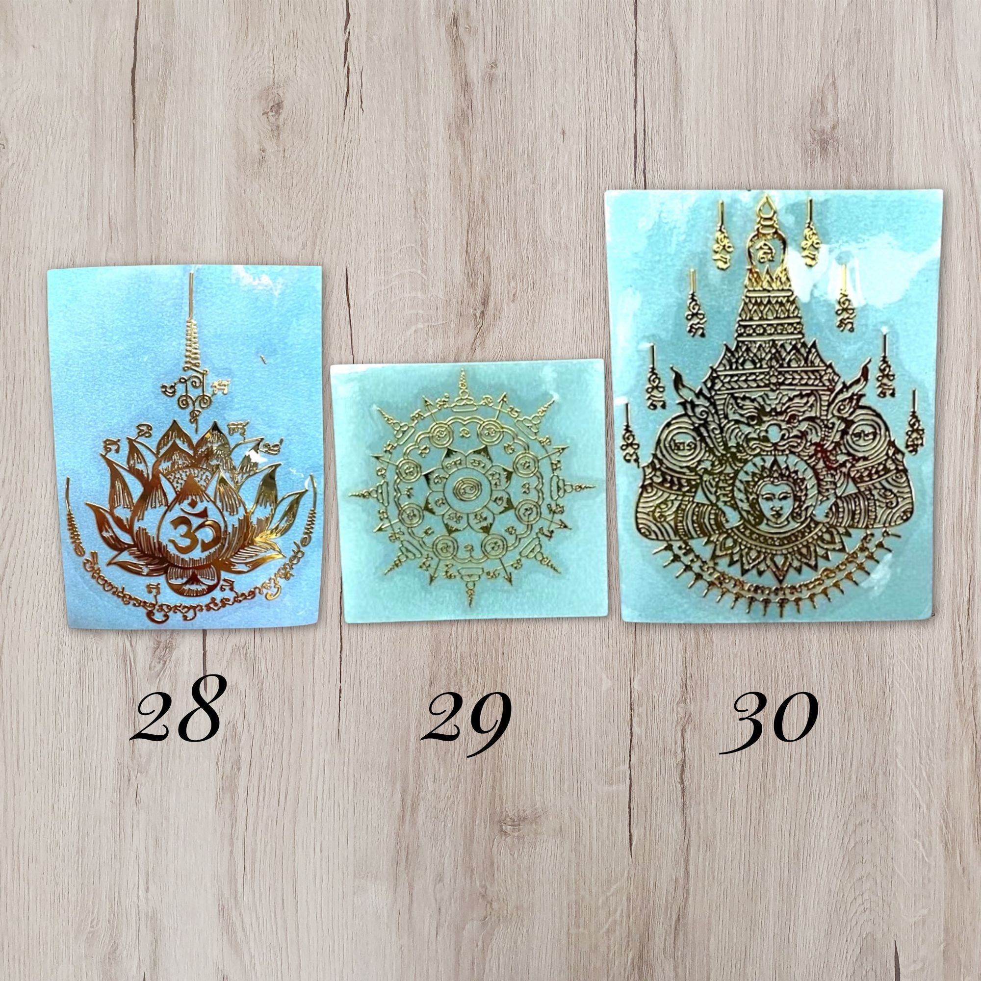 Yant 28 Bua Maha Lap 29 Bua Paed Tid 30 Rahu Eclipse Sun Thai yantra sticker