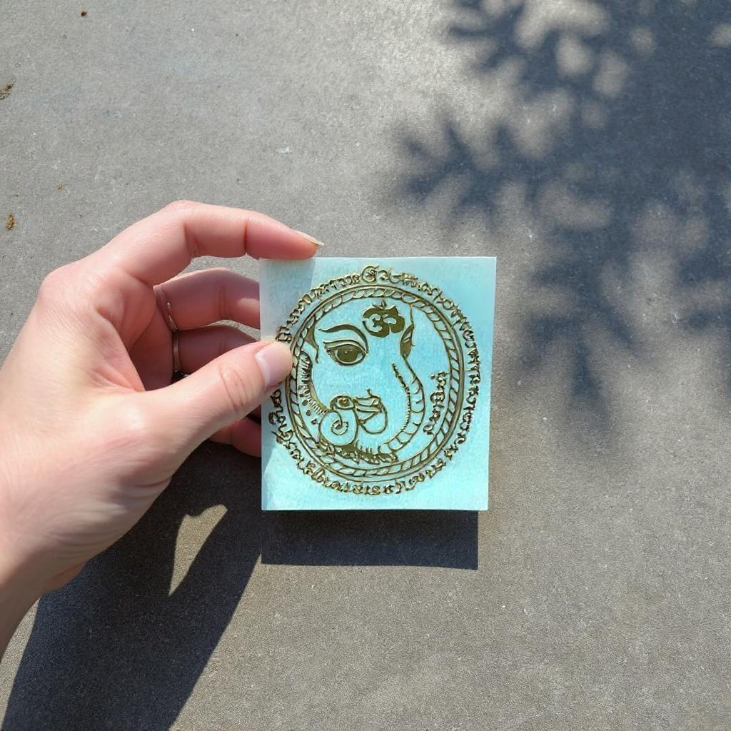 Yant Phra Phrom See Na Four-Faced Brahma gold embossed Thai talisman sticker