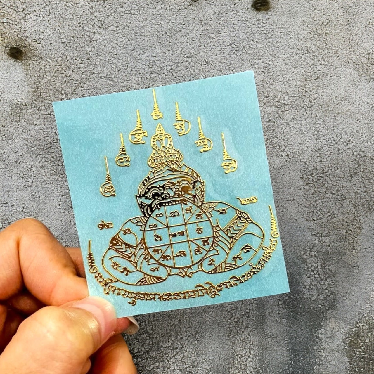Yant Bua Sawan Pan Lan Celestial Lotus Billionaire wealth attraction Thai yantra sticker