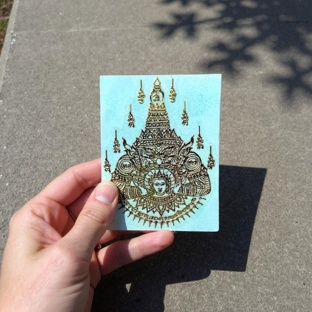 Yant Rahu Om Phra Athit Rahu Eclipse Sun transformation Thai talisman sticker