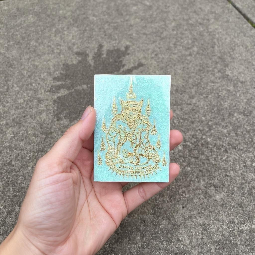 Thai Yantra Amulet Sticker Set C - 6 designs gold embossed metallic talisman