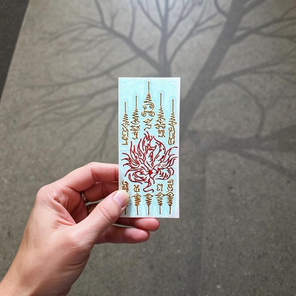 Thai Yantra Amulet Sticker: Gold Embossed Talisman, Waterproof Decal | Set A