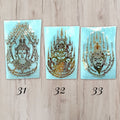 Yant 31 Phra Phrom Four-Faced Brahma 32 Ganesha Rahu 33 Hermit Thai amulet sticker