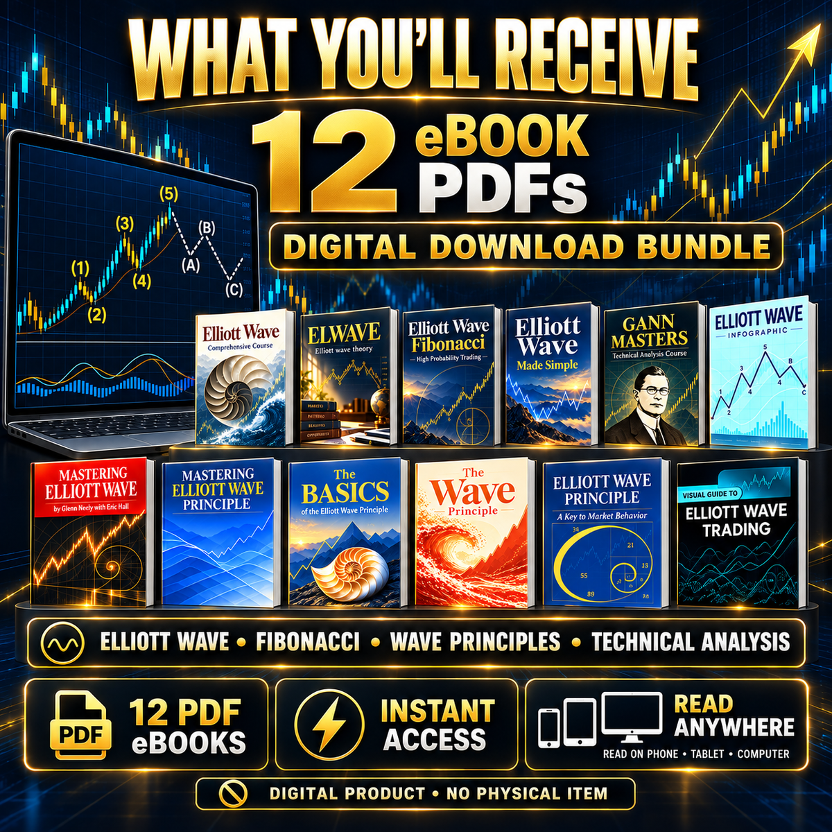 12 PDF Bundle of Mastering of Elliott Wave Set - PDF | the7finds