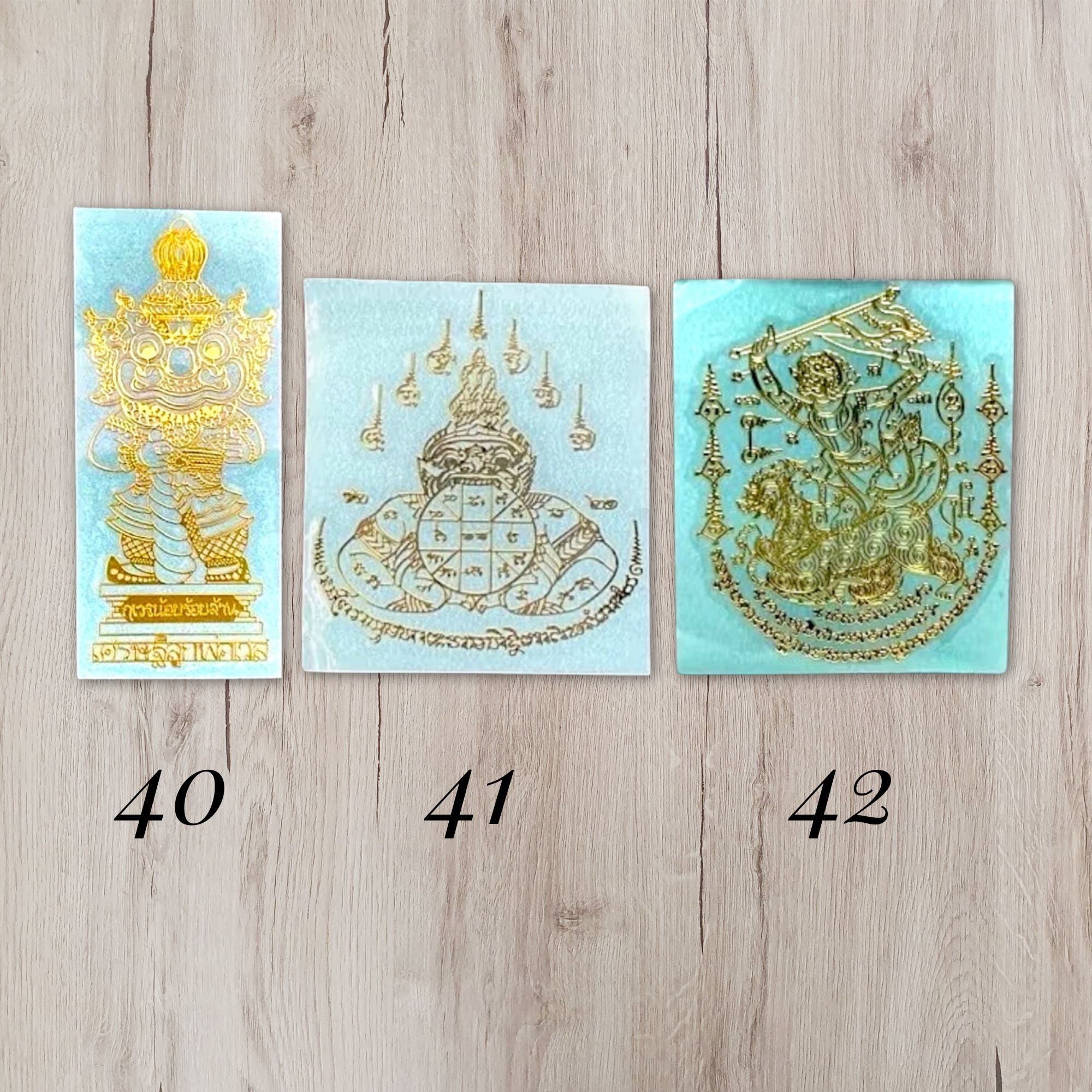 Yant 40 Thao Wessuwan Small 41 Rahu Eclipse Moon 42 Hanuman Riding Lion Thai yantra sticker