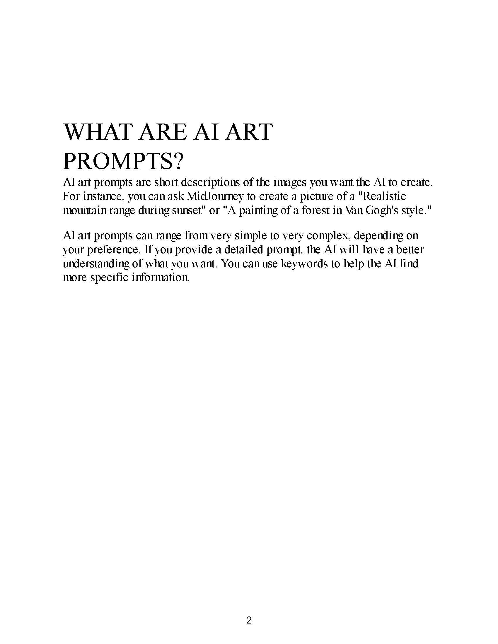 50 AI Art Prompt Ideas: A Practical Guide to Creating Stunning Images with AI Image Generators (PDF)