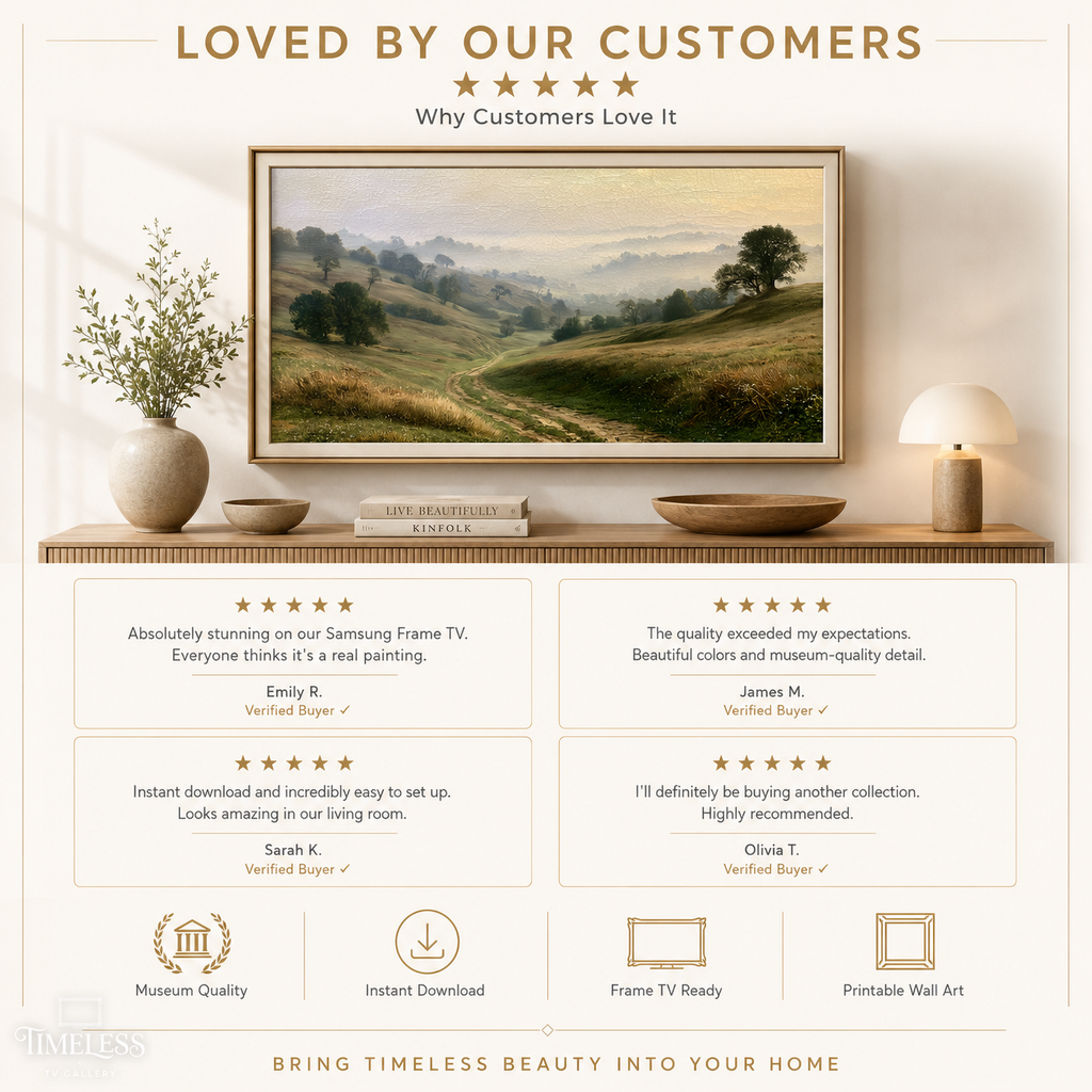 Misty Valley at Dawn | Samsung Frame TV Art | Digital Download
