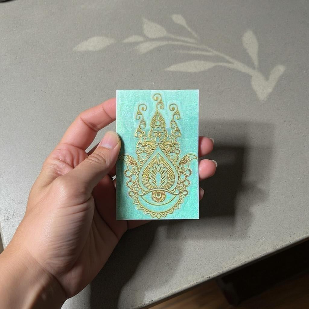 Yant Salika Koo Dork Bua Twin Salika Lotus charm prosperity Thai amulet sticker