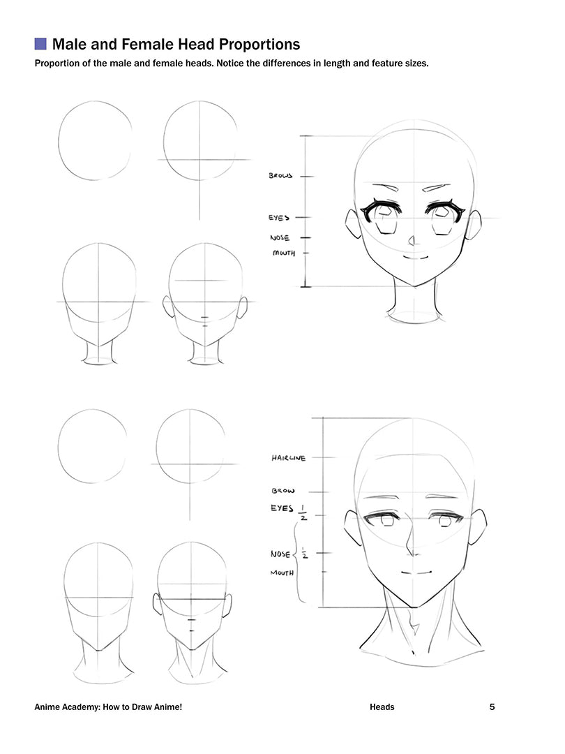 Anime Drawing Academy: How to Draw Anime Characters Step by Step — Heads, Anatomy, Clothing & Color Guide PDF