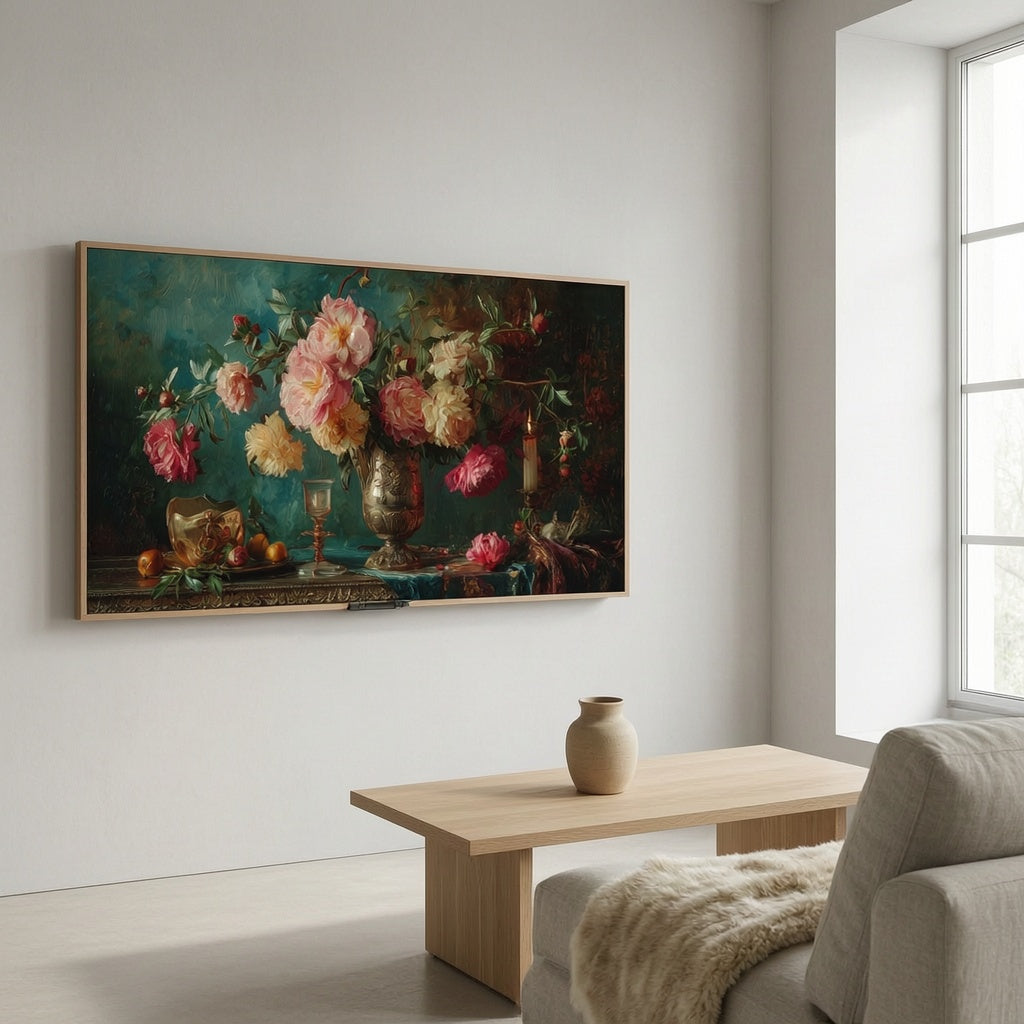 By Candlelight and Peony | Samsung Frame TV Art | Digital Download