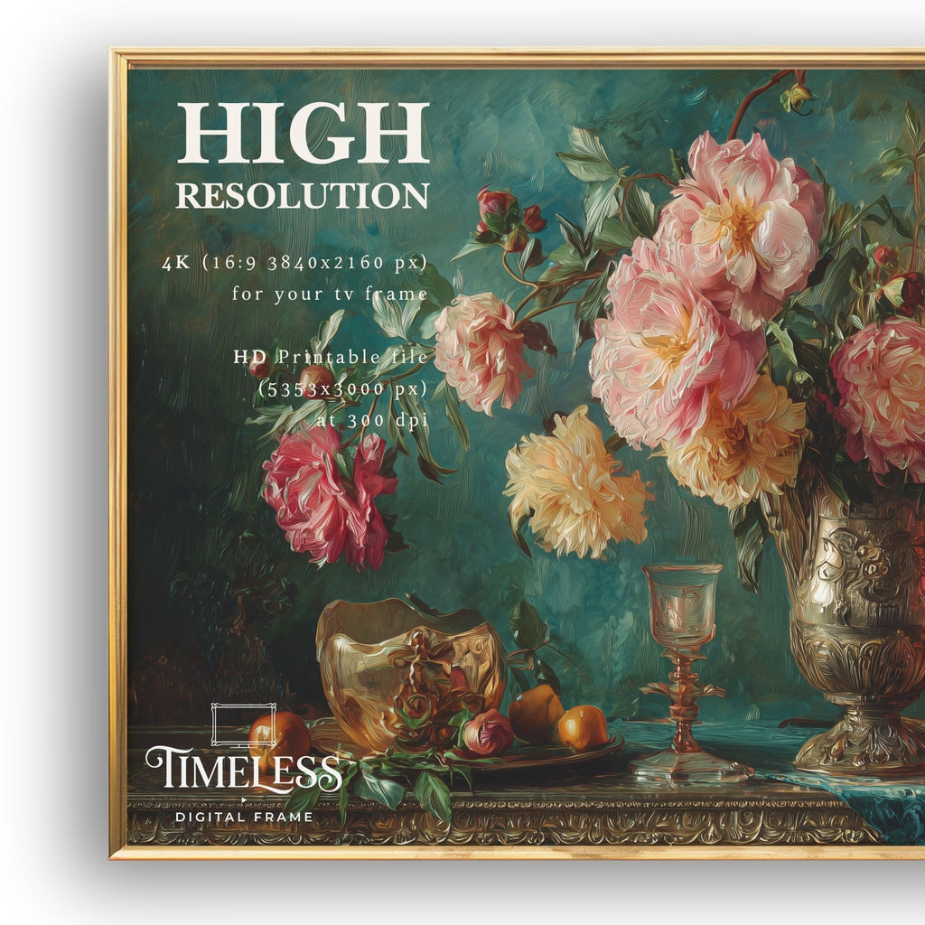 By Candlelight and Peony | Samsung Frame TV Art | Digital Download