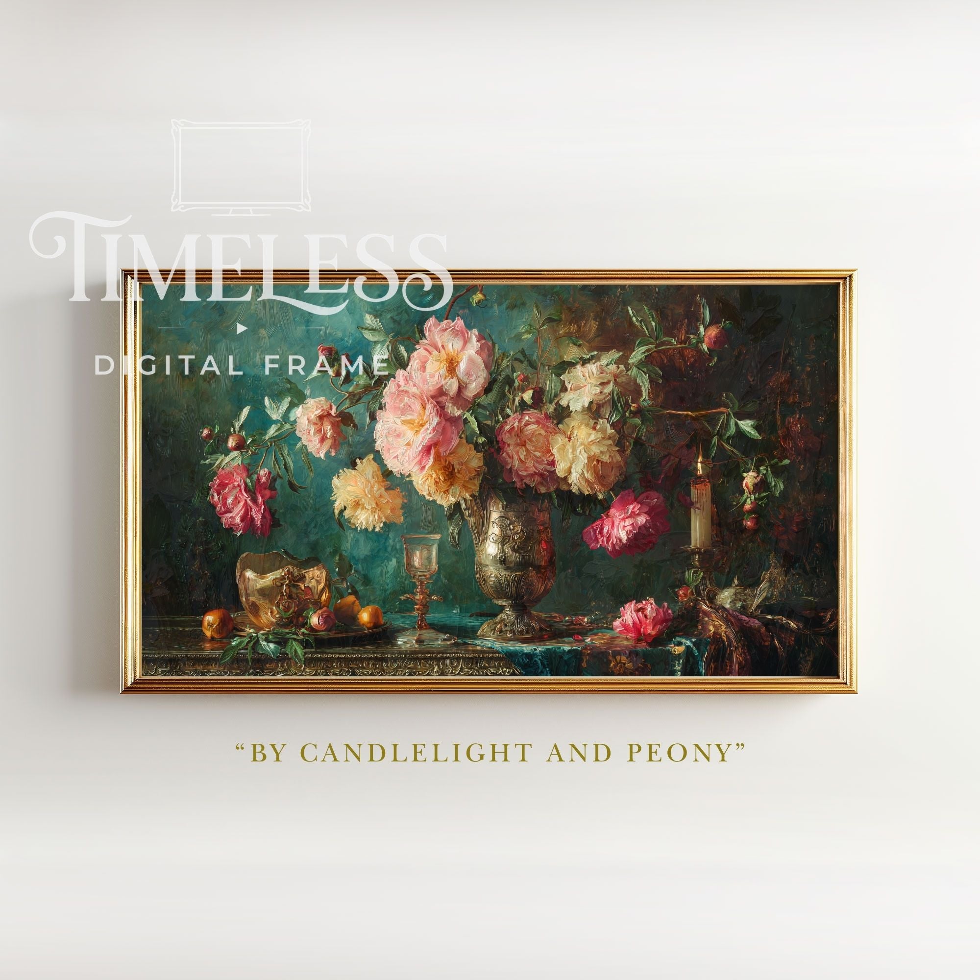 By Candlelight and Peony | Samsung Frame TV Art | Digital Download