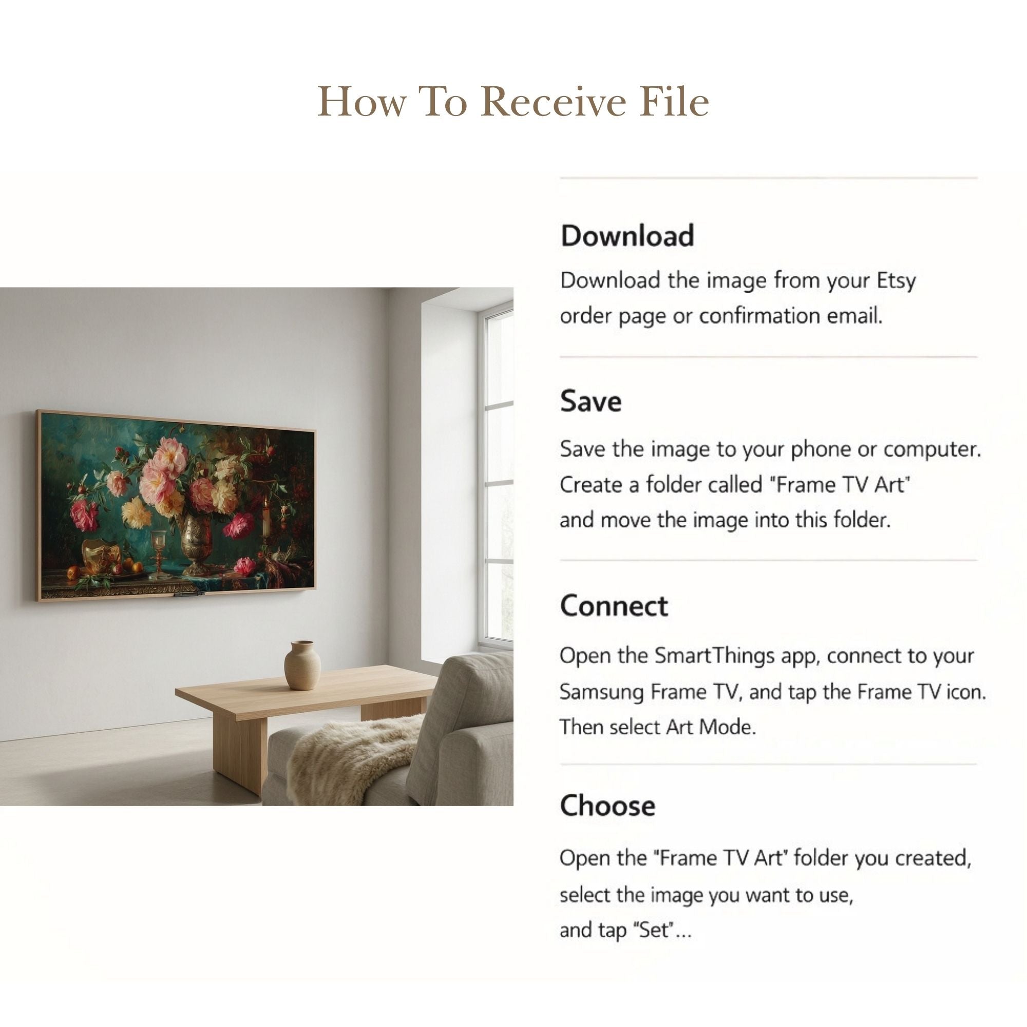 By Candlelight and Peony | Samsung Frame TV Art | Digital Download