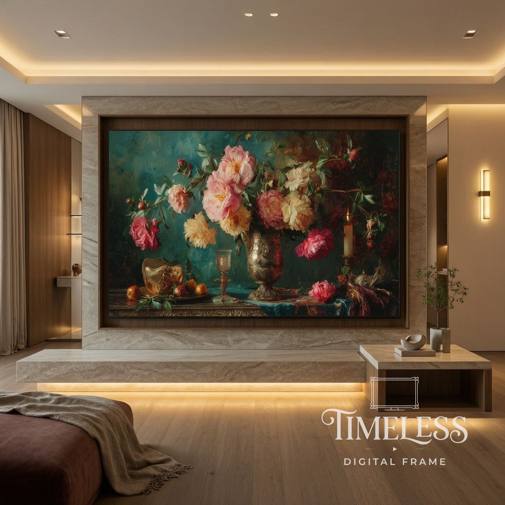 By Candlelight and Peony | Samsung Frame TV Art | Digital Download