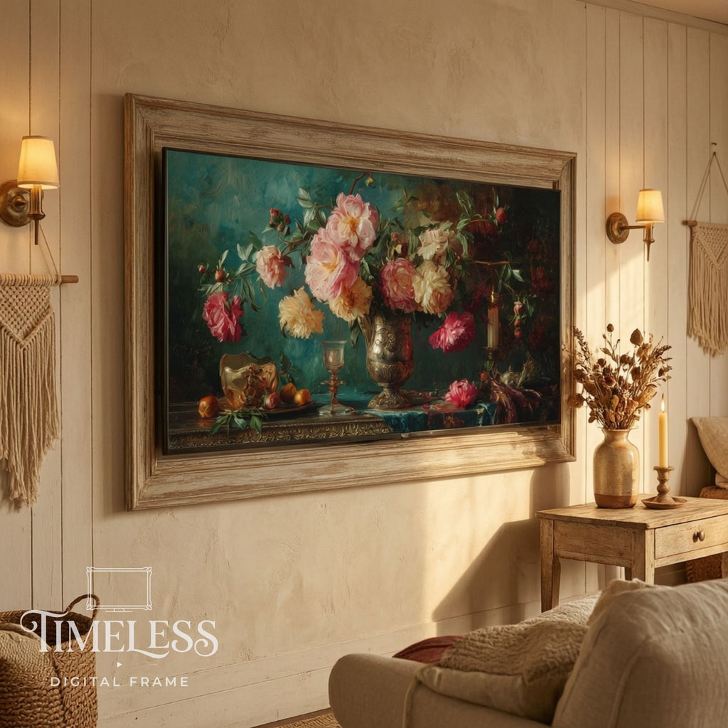 By Candlelight and Peony | Samsung Frame TV Art | Digital Download