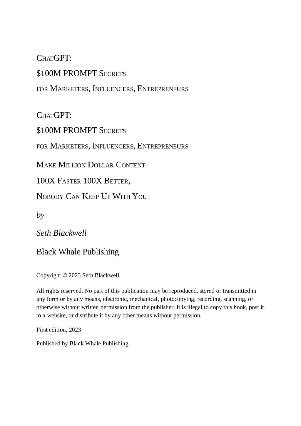AI Prompt Secrets for Content Marketing: 3,000+ Prompts for Marketers, Influencers & Entrepreneurs (PDF)
