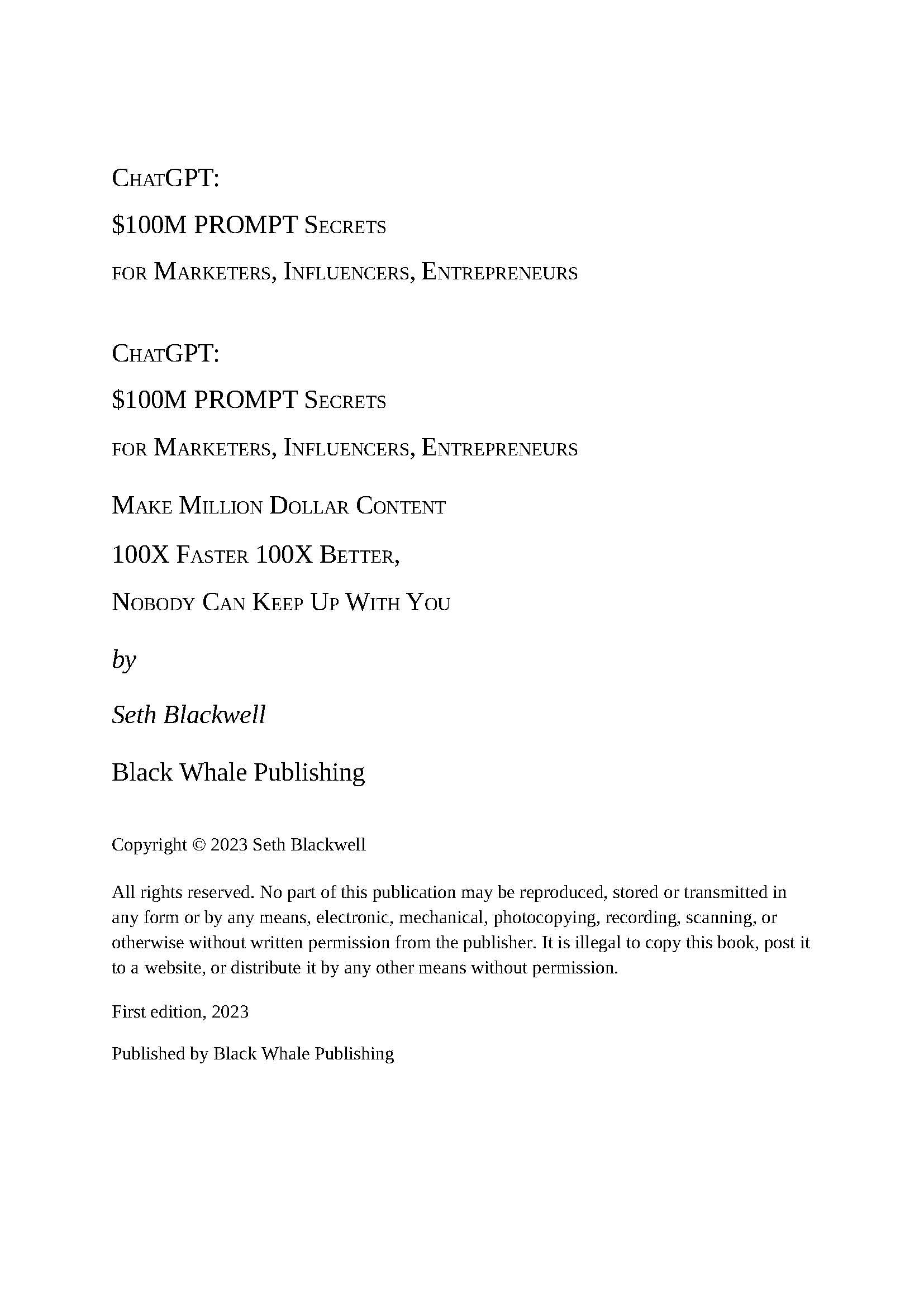 AI Prompt Secrets for Content Marketing: 3,000+ Prompts for Marketers, Influencers & Entrepreneurs (PDF)