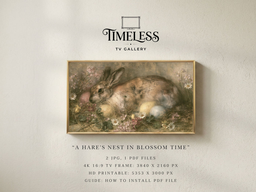 A Hare's Nest in Blossom Time | Samsung Frame TV Art | Digital Download