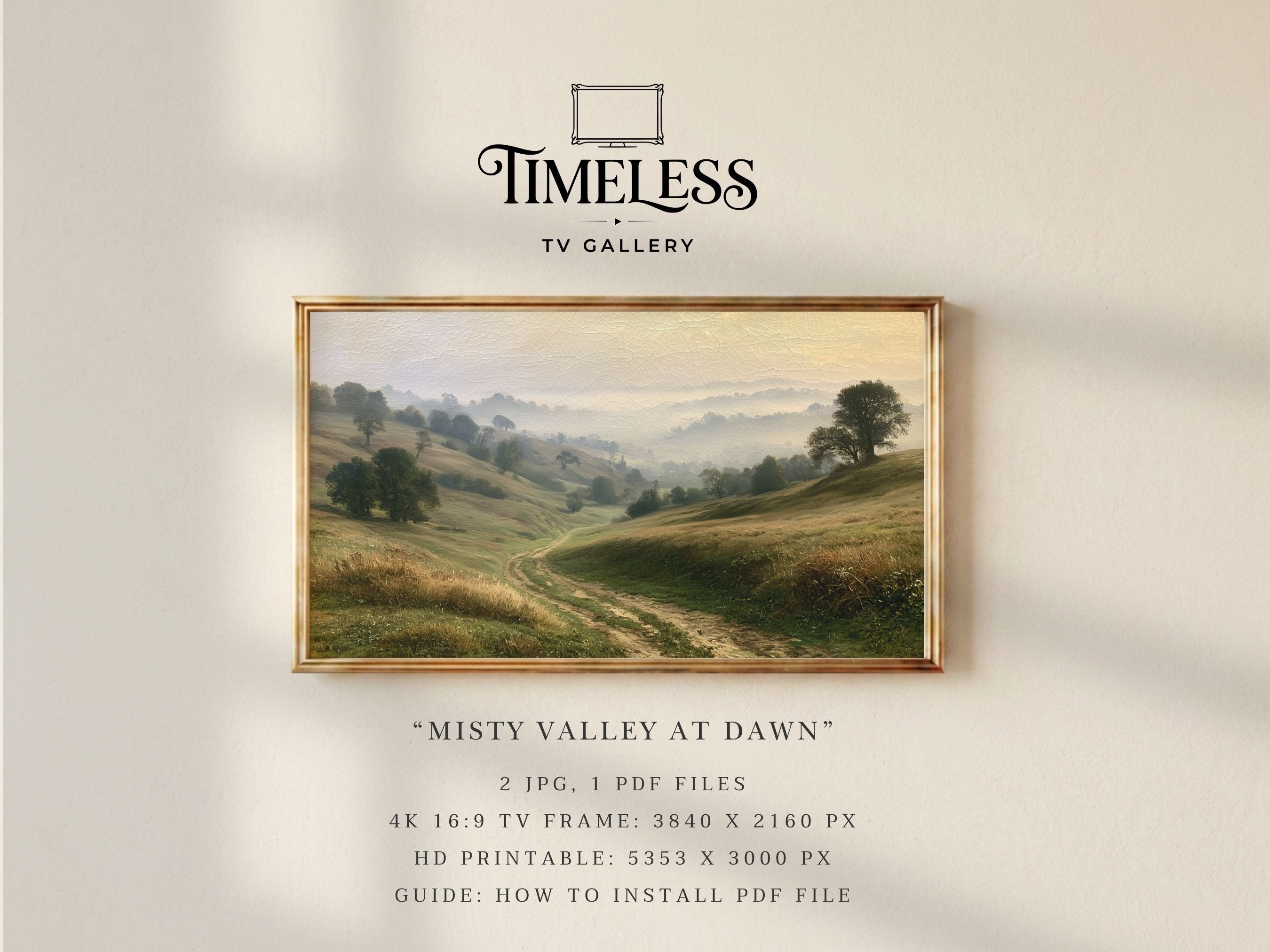 Misty Valley at Dawn | Samsung Frame TV Art | Digital Download
