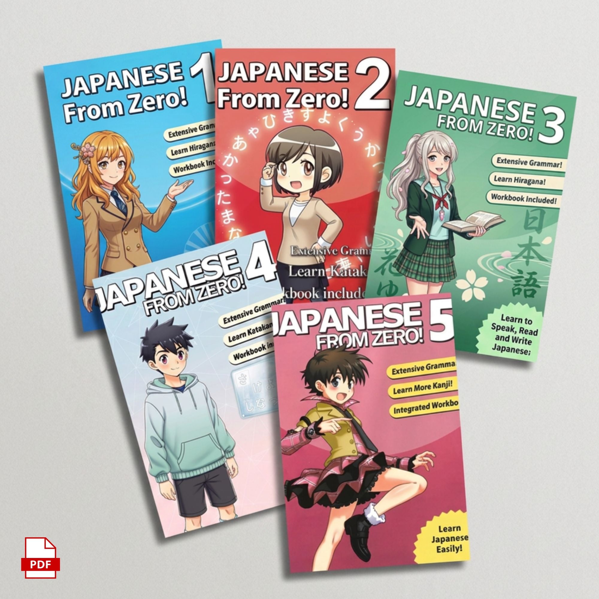 Japanese From Zero Set of 5 - PDF | the7finds