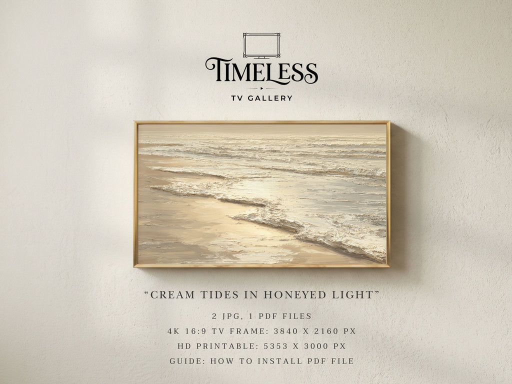 Cream Tides in Honeyed Light #188 | Samsung Frame TV Art | Digital Download