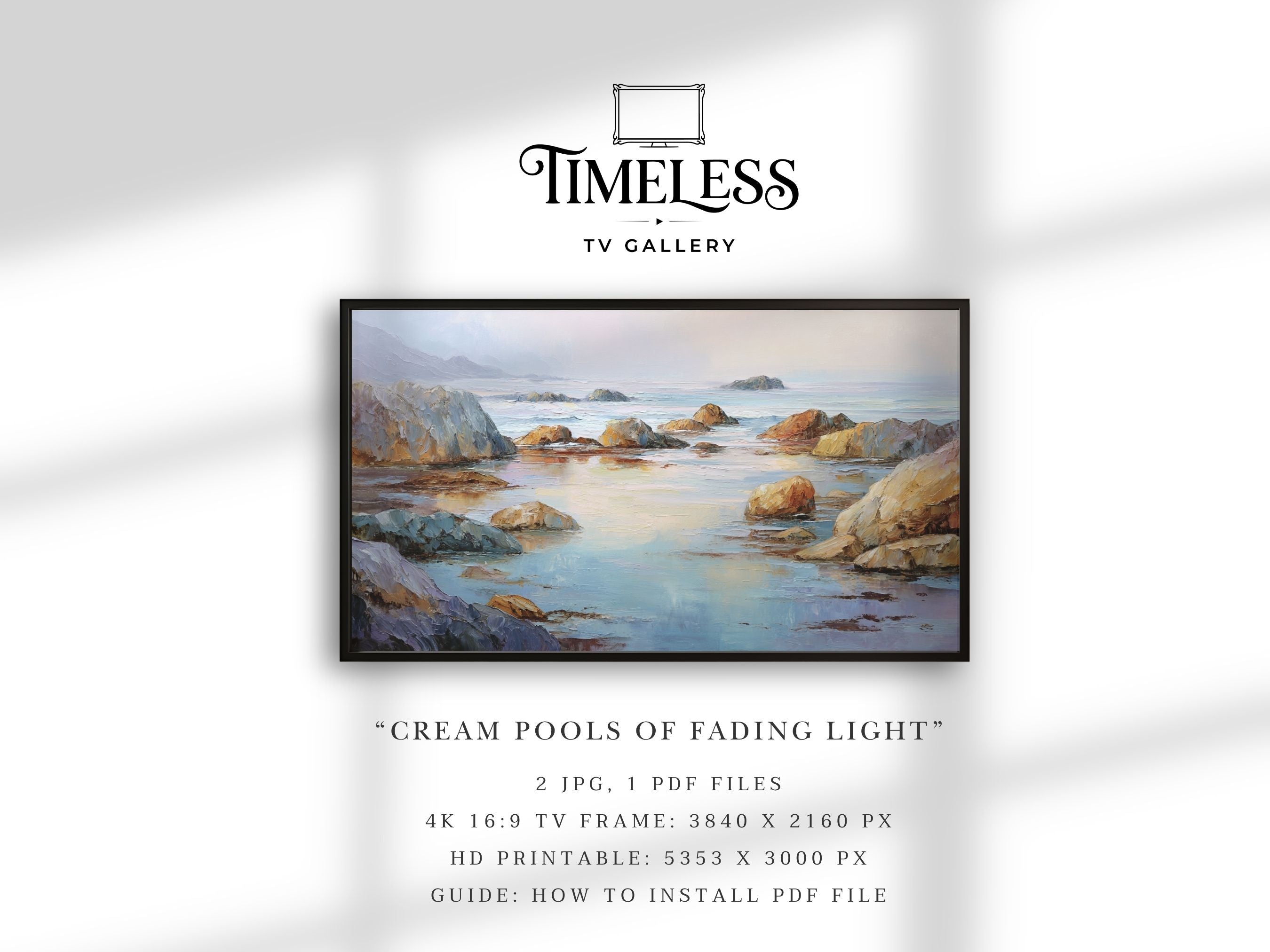 Cream Pools of Fading Light #194 | Samsung Frame TV Art | Digital Download