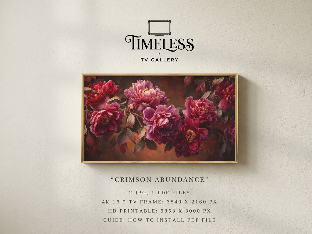 Crimson Abundance #340 | Samsung Frame TV Art | Digital Download