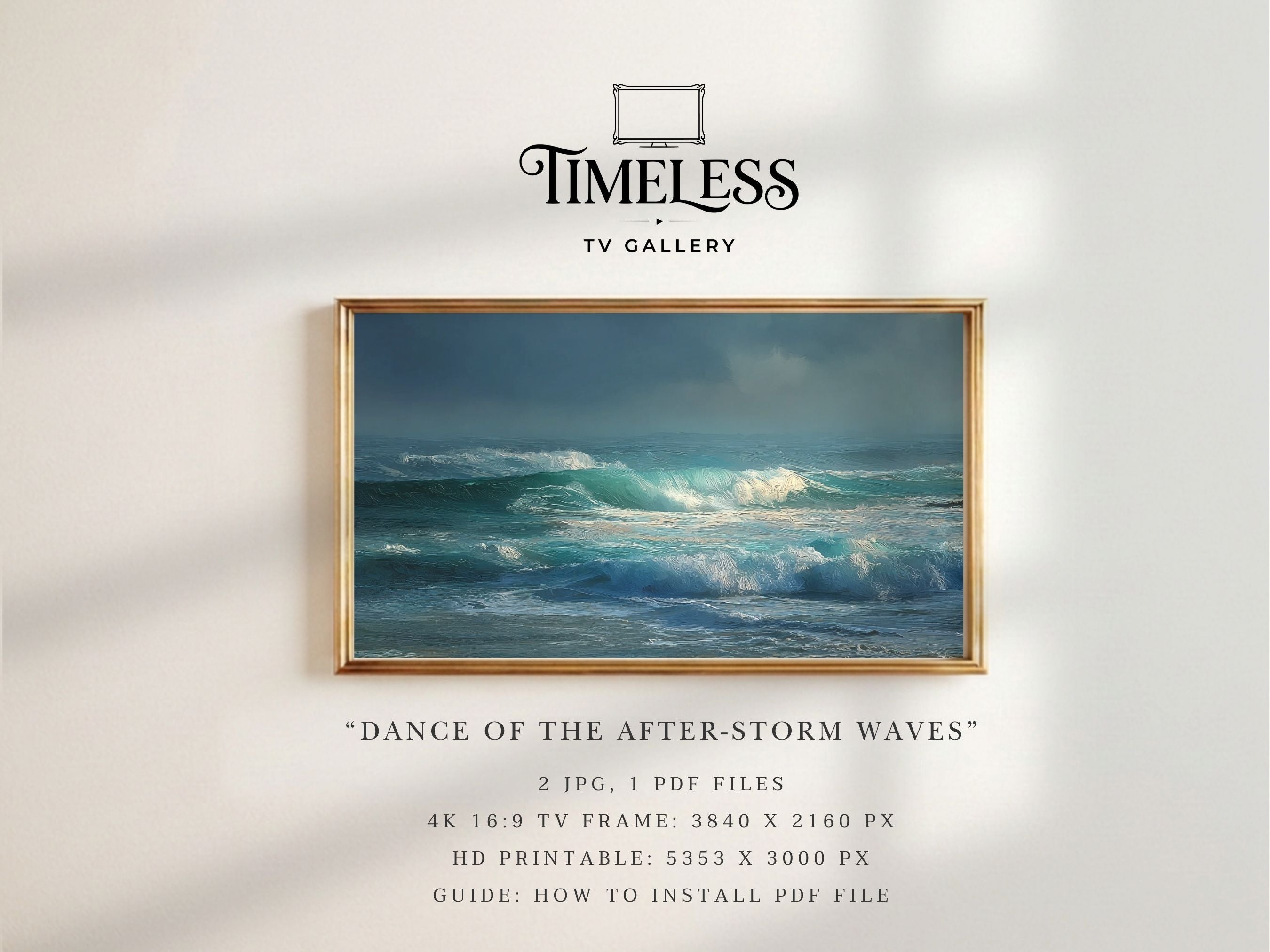 Dance of the After-Storm Waves #206 | Samsung Frame TV Art | Digital Download
