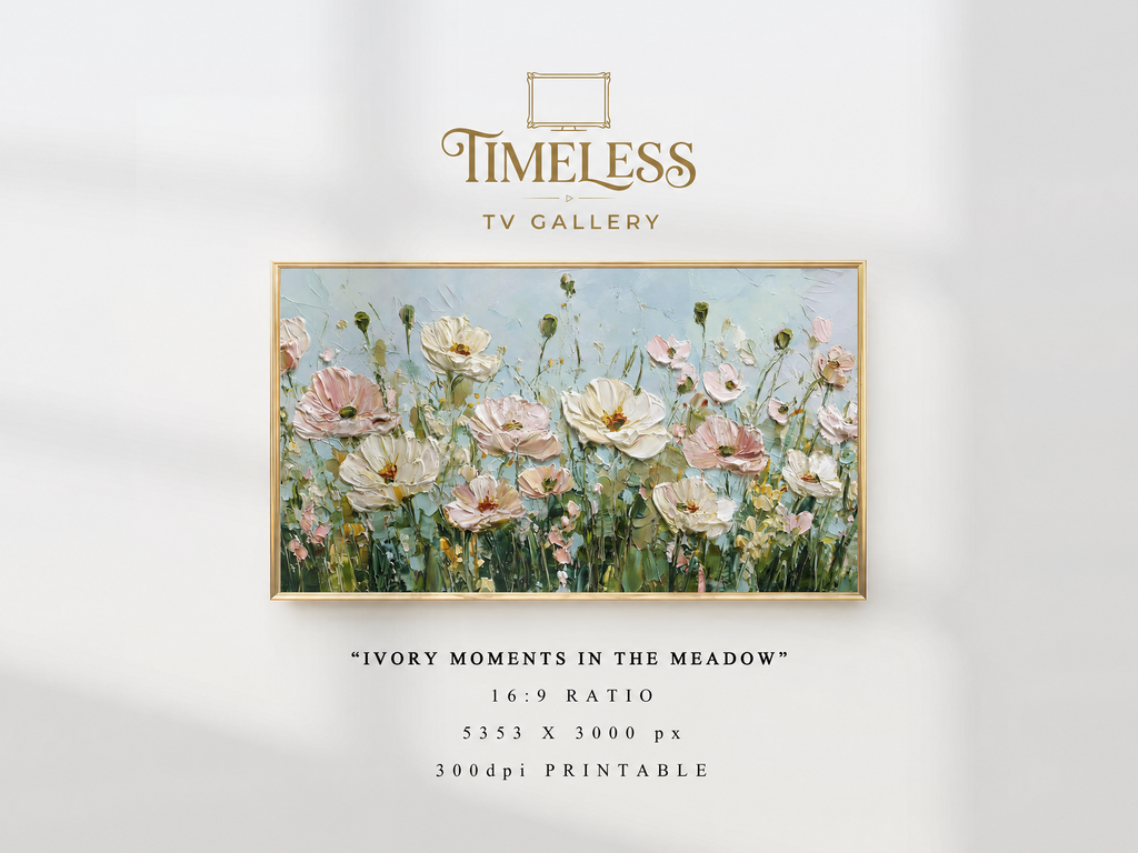 Ivory Moments in the Meadow #02 | Samsung Frame TV Art | Digital Download