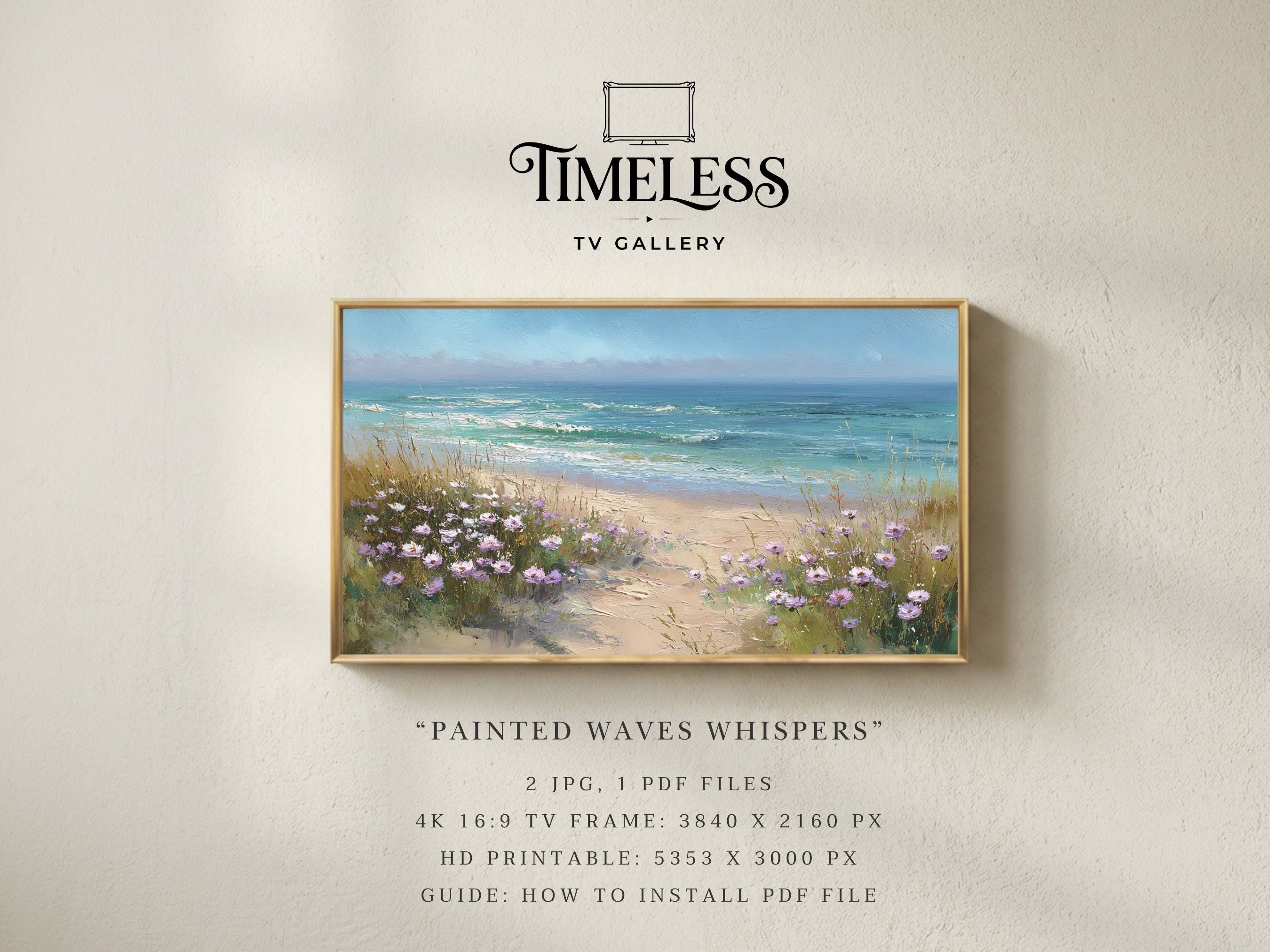 Painted Waves Whispers #153 | Samsung Frame TV Art | Digital Download
