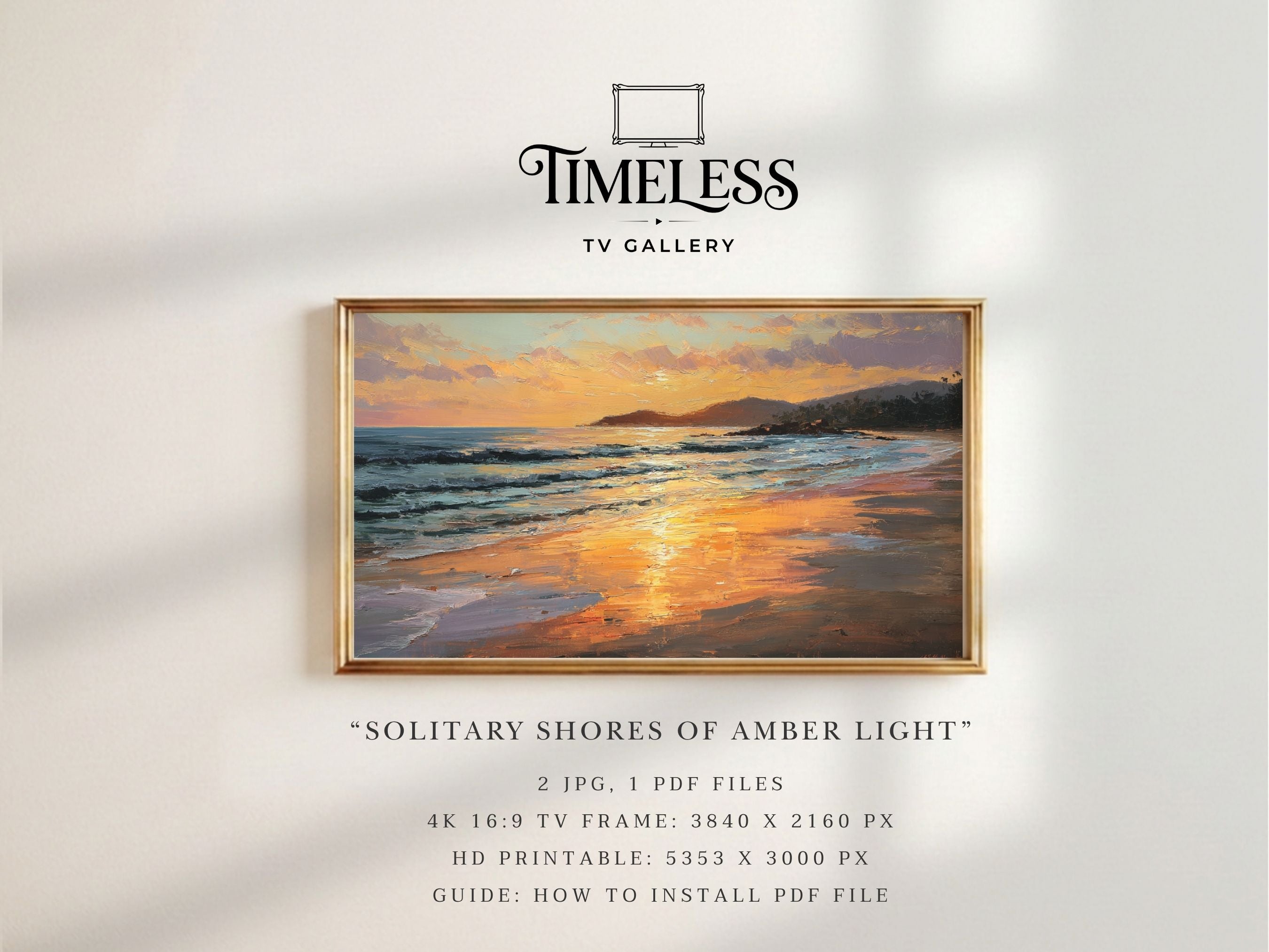 Solitary Shores of Amber Light #192 | Samsung Frame TV Art | Digital Download