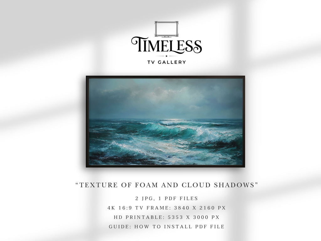 Texture of Foam and Cloud Shadows #208 | Samsung Frame TV Art | Digital Download