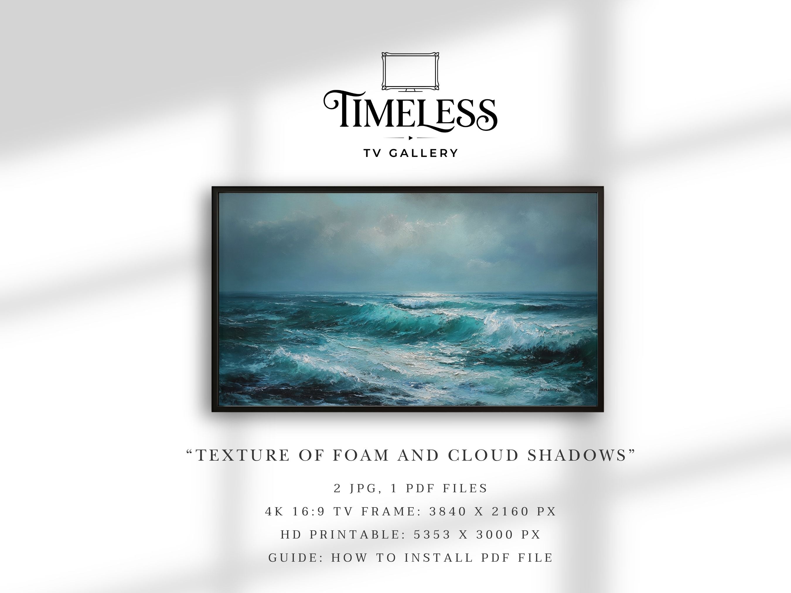 Texture of Foam and Cloud Shadows #208 | Samsung Frame TV Art | Digital Download