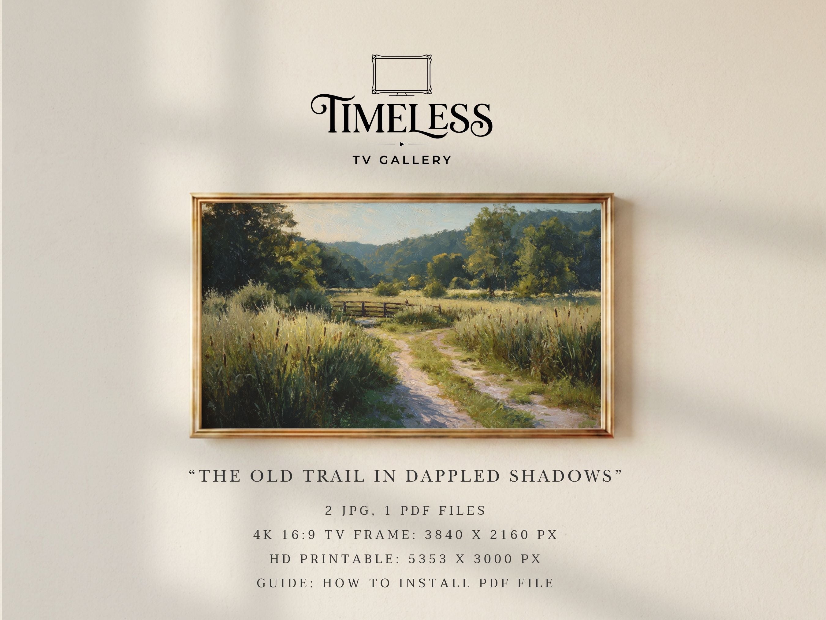 The Old Trail in Dappled Shadows #229 | Samsung Frame TV Art | Digital Download
