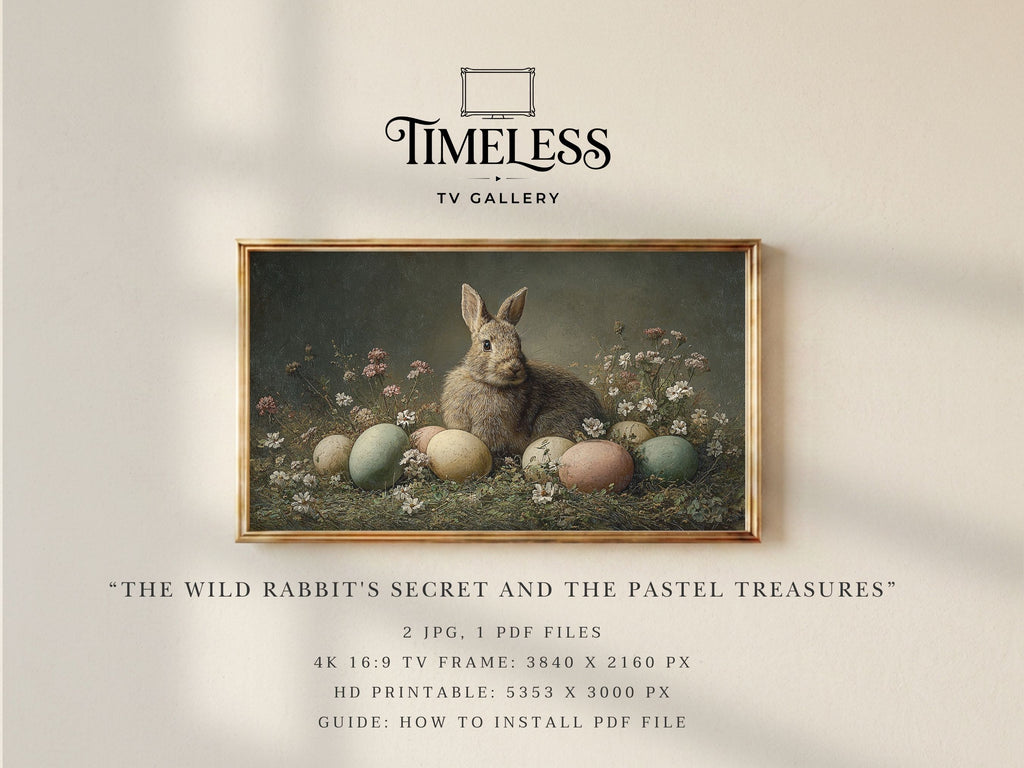 The Wild Rabbit's Secret and the Pastel Treasures #17 | Samsung Frame TV Art | Digital Download