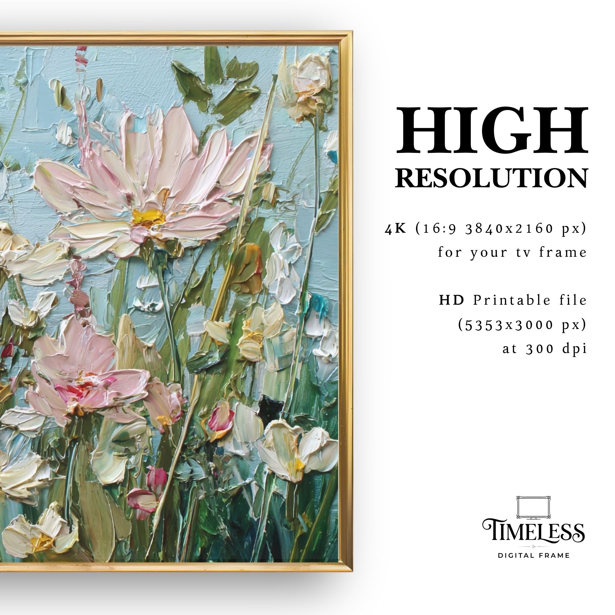 Daisies in Sky's Embrace #14 | Samsung Frame TV Art | Digital Download