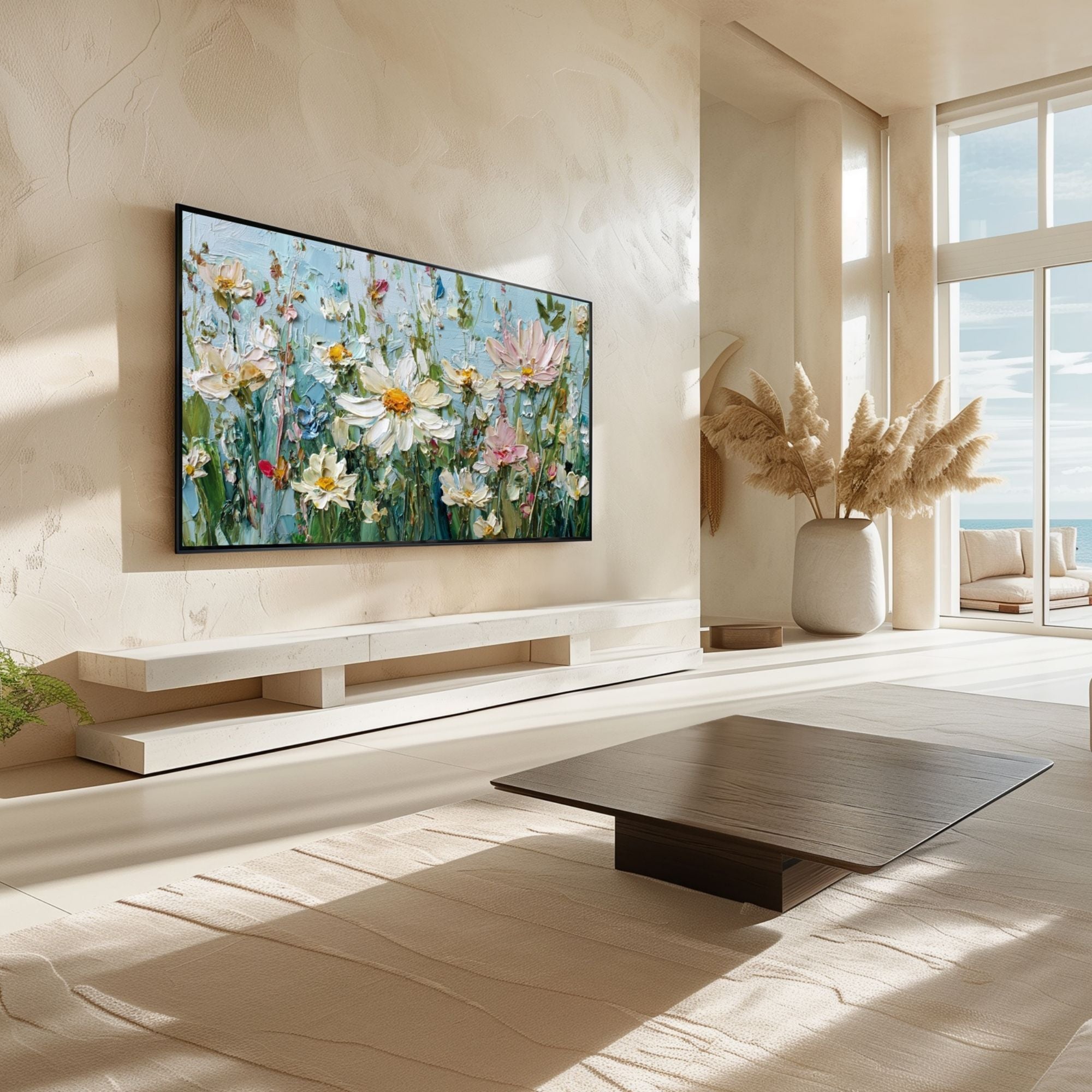 Daisies in Sky's Embrace #14 | Samsung Frame TV Art | Digital Download