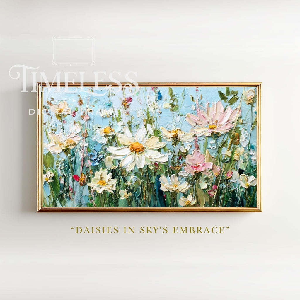 Daisies in Sky's Embrace #14 | Samsung Frame TV Art | Digital Download
