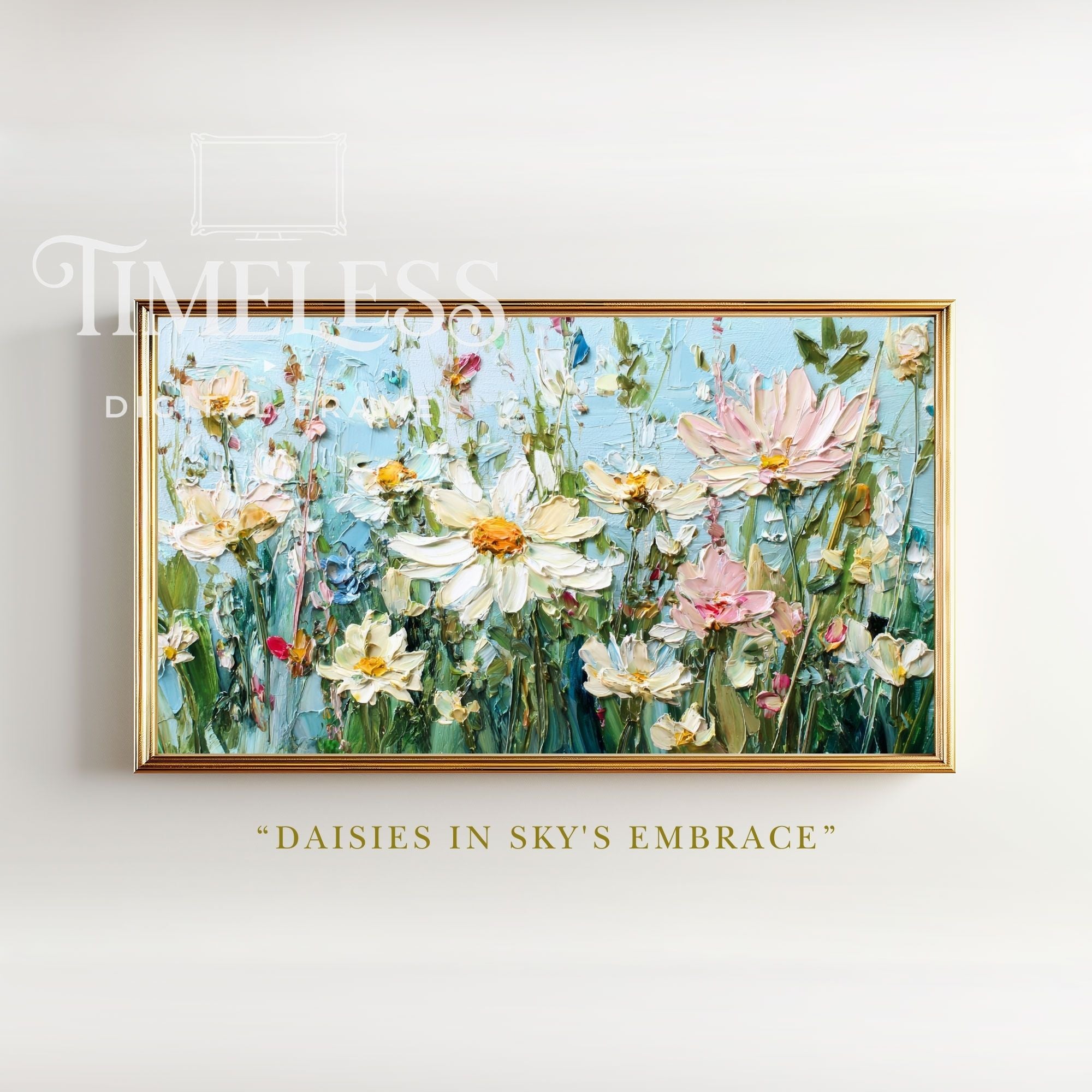 Daisies in Sky's Embrace #14 | Samsung Frame TV Art | Digital Download