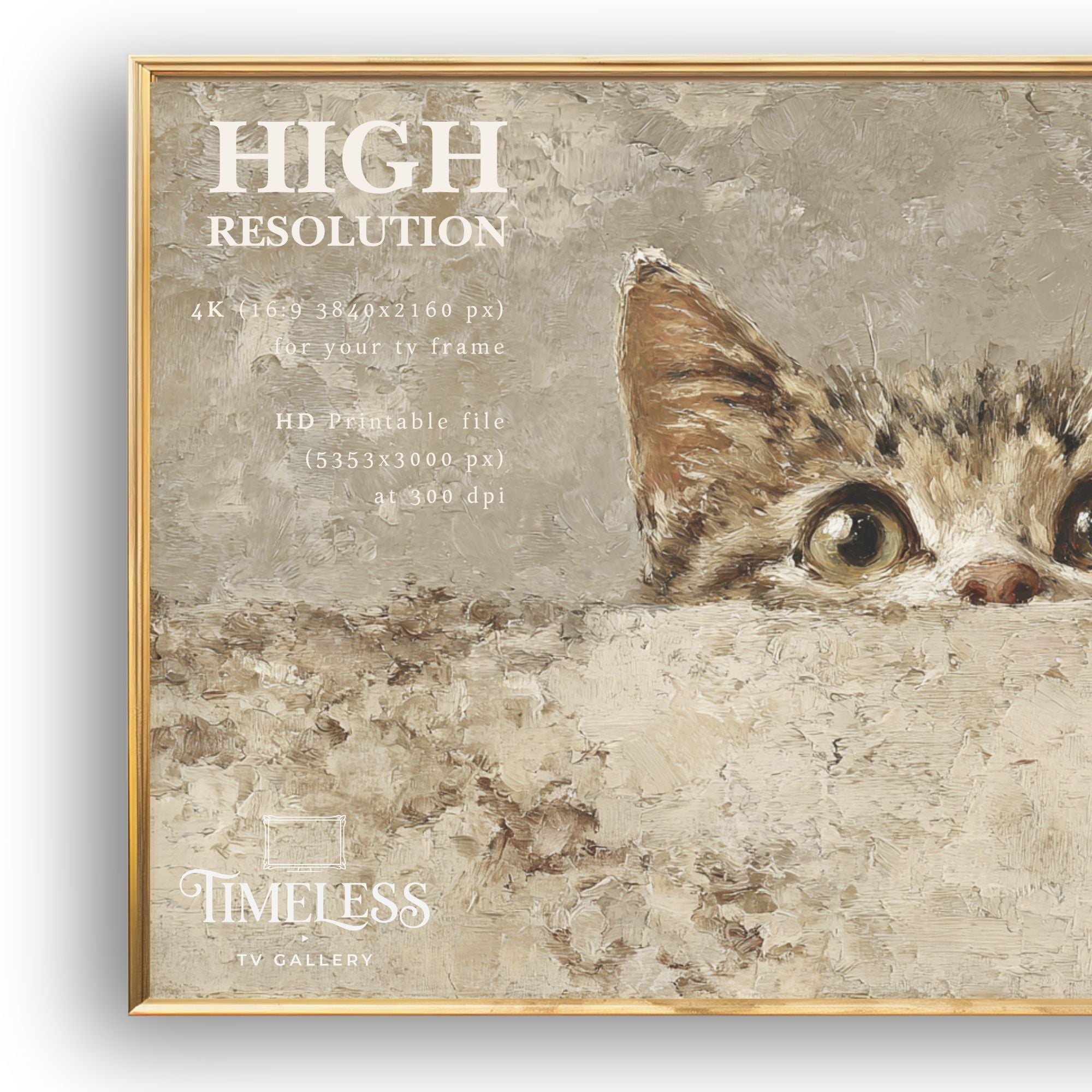 Samsung Frame TV Art Instant Download — Peeking Animals Bundle Set of 5 | 4K Digital Wall Art