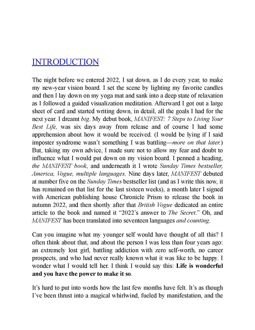 Manifestation in Action interior page