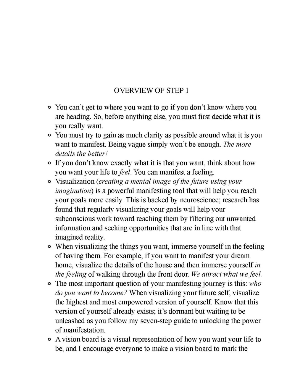 Manifestation in Action interior page