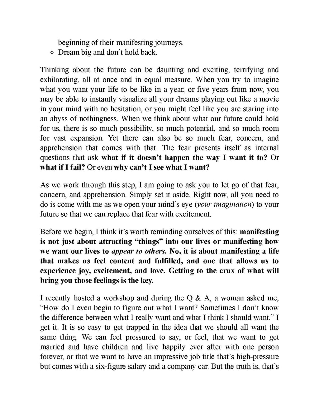 Manifestation in Action interior page