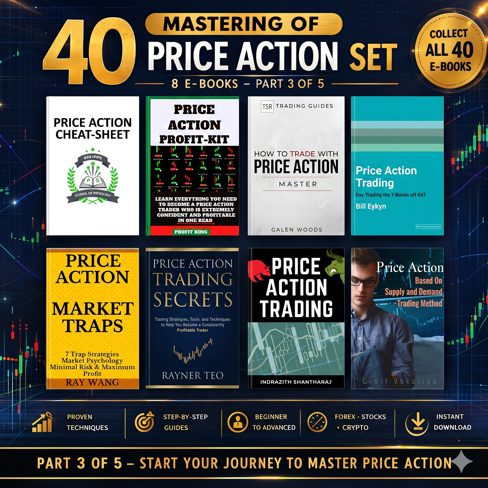 40 Mastering of Price Action – Complete Trading Guide Bundle (40 PDF eBooks)
