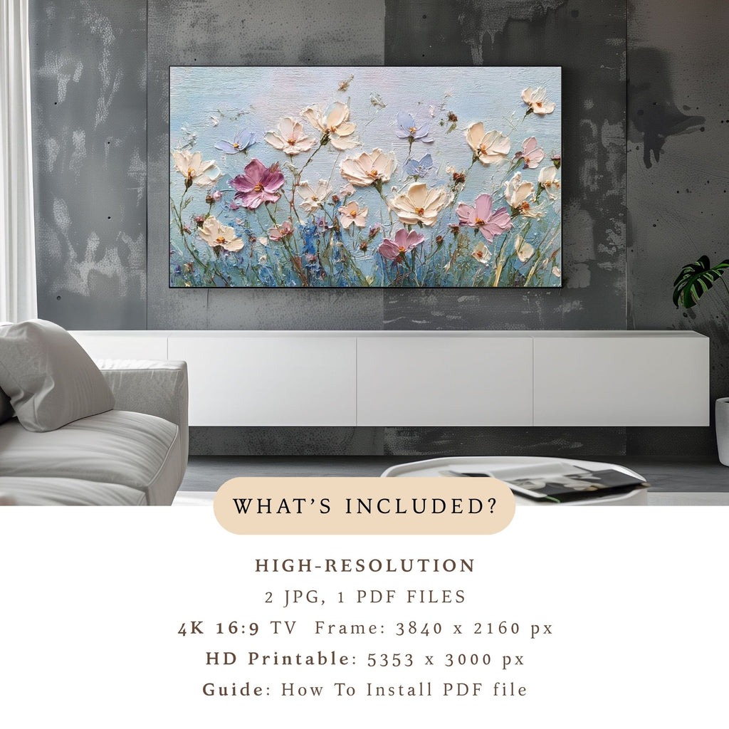 Samsung Frame TV Art | Digital Download Wall Art | Whispering Petals in Morning Light #01