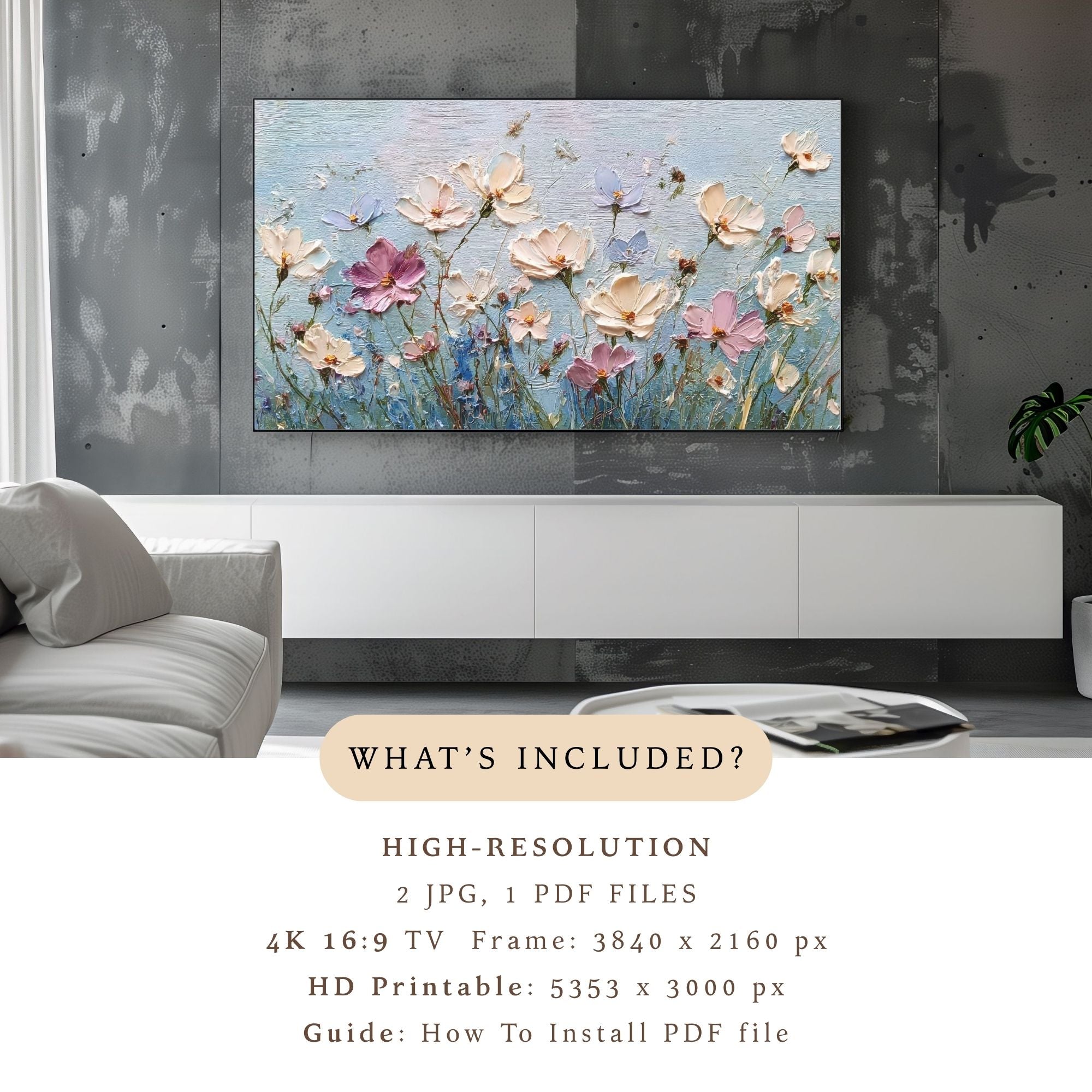 Samsung Frame TV Art | Digital Download Wall Art | Whispering Petals in Morning Light #01