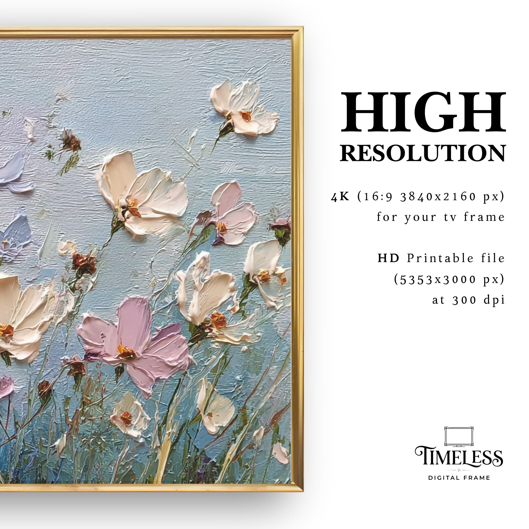 Samsung Frame TV Art | Digital Download Wall Art | Whispering Petals in Morning Light #01