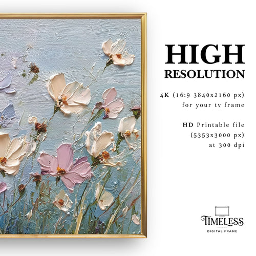Samsung Frame TV Art | Digital Download Wall Art | Whispering Petals in Morning Light #01